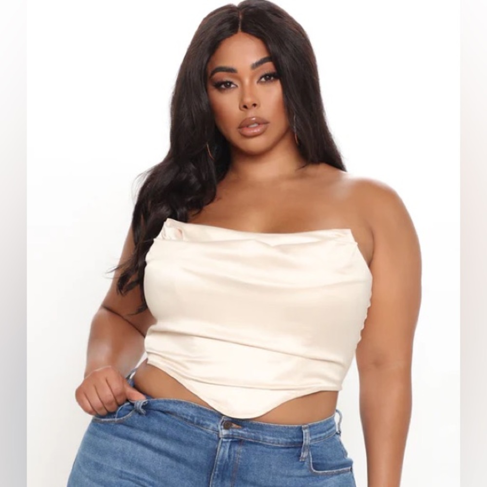 NWOT Fashion Nova Teal Satin Corset Top – Size 1X